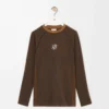 Long sleeve top in technical jersey Toffee