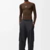 Long sleeve top in technical jersey Toffee