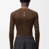 Long sleeve top in technical jersey Toffee