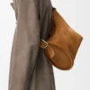 Loop bucket in suede calfskin Tobacco Loop bucket in suede calfskin Tobacco