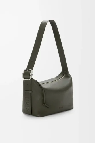 Loop hobo in supple grained calfskin Dark Khaki