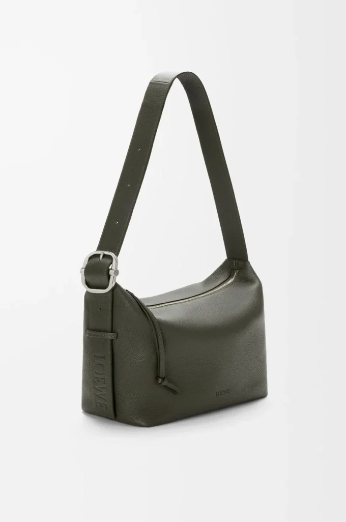 Loop hobo in supple grained calfskin Dark Khaki Loop hobo in supple grained calfskin Dark Khaki