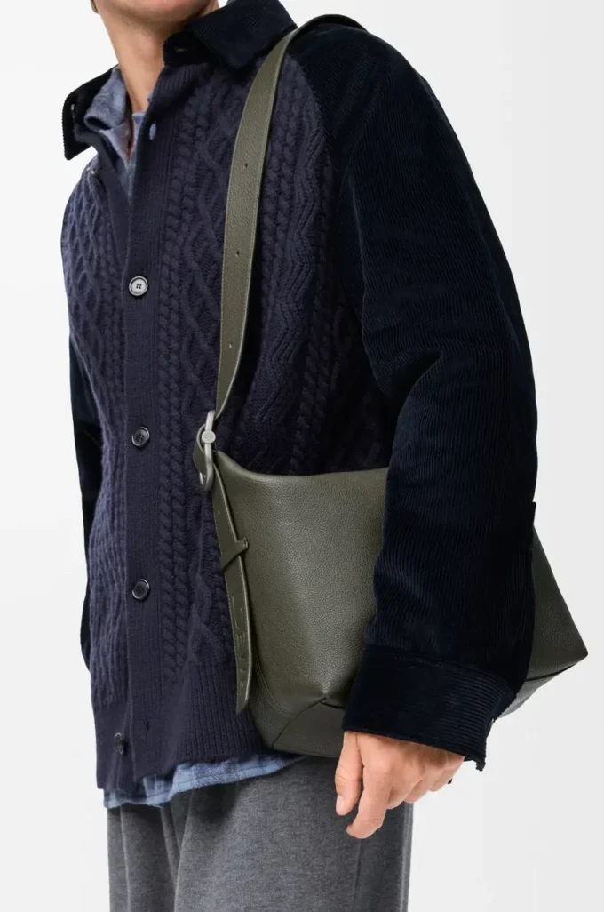 Loop hobo in supple grained calfskin Dark Khaki Loop hobo in supple grained calfskin Dark Khaki