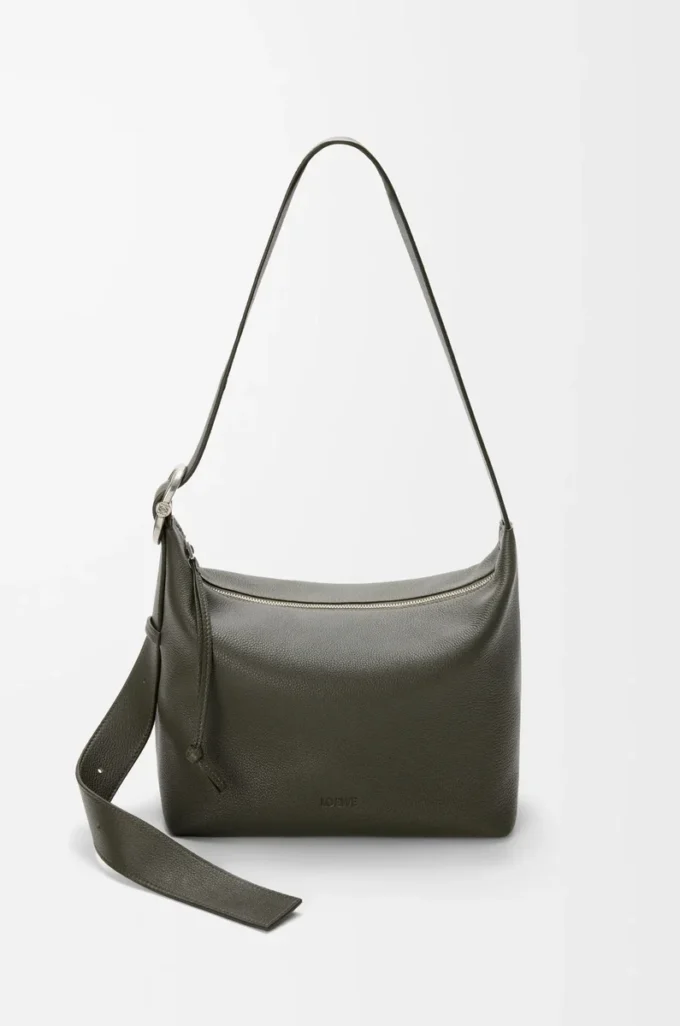 Loop hobo in supple grained calfskin Dark Khaki Loop hobo in supple grained calfskin Dark Khaki