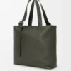 Loop zipped tote in supple grained calfskin Dark Khaki