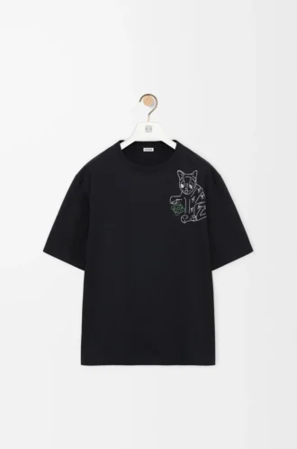 Loose fit T-shirt in cotton Black