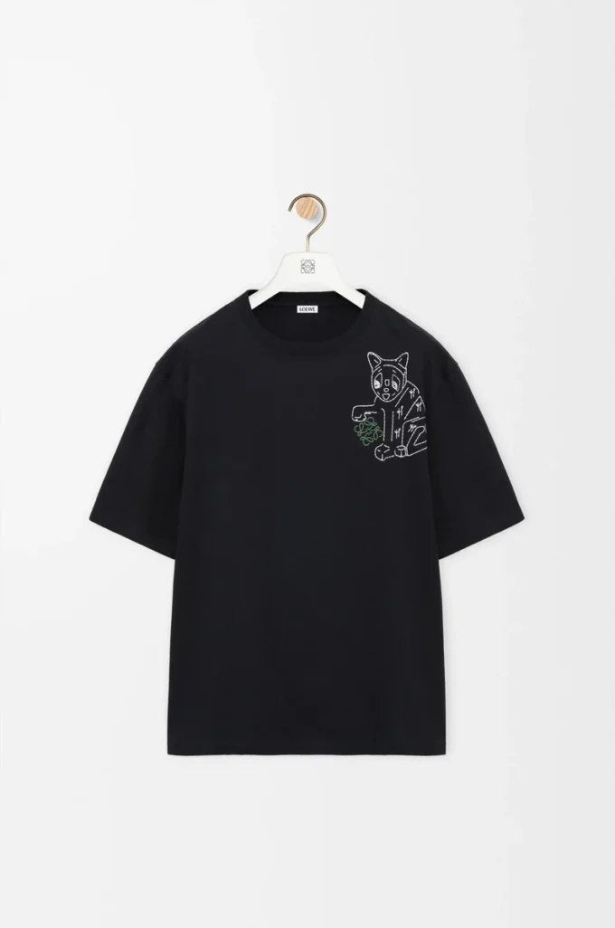 Loose fit T-shirt in cotton Black Loose fit T-shirt in cotton Black