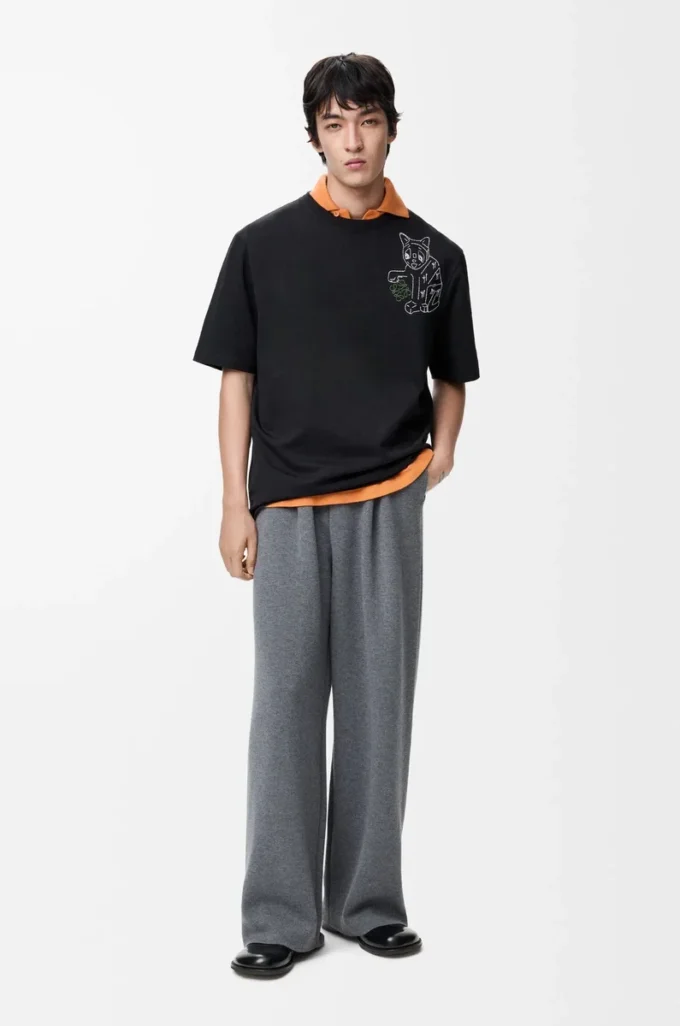 Loose fit T-shirt in cotton Black Loose fit T-shirt in cotton Black