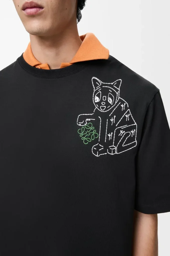 Loose fit T-shirt in cotton Black Loose fit T-shirt in cotton Black