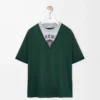 Loose fit T-shirt in cotton blend Green/Grey