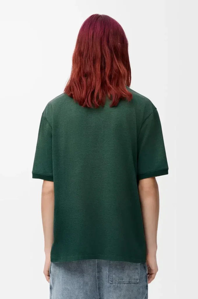 Loose fit T-shirt in cotton blend Green/Grey