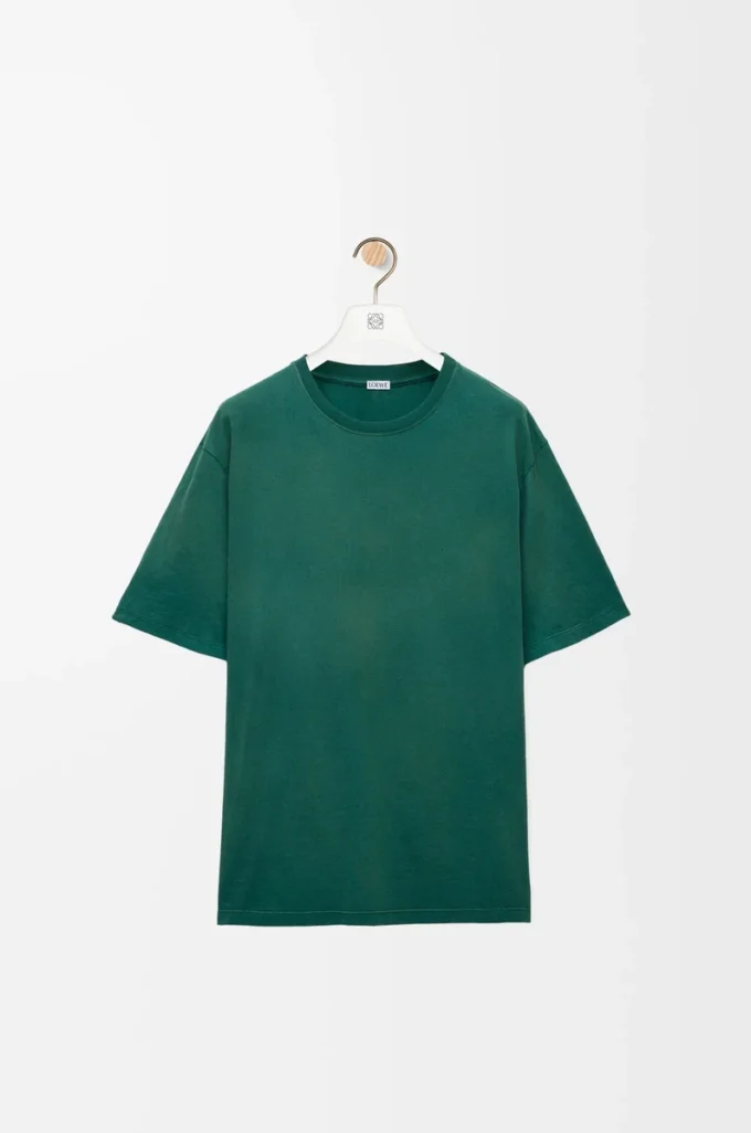 Loose fit T-shirt in cotton Dark Green