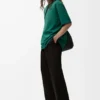 Loose fit T-shirt in cotton Dark Green