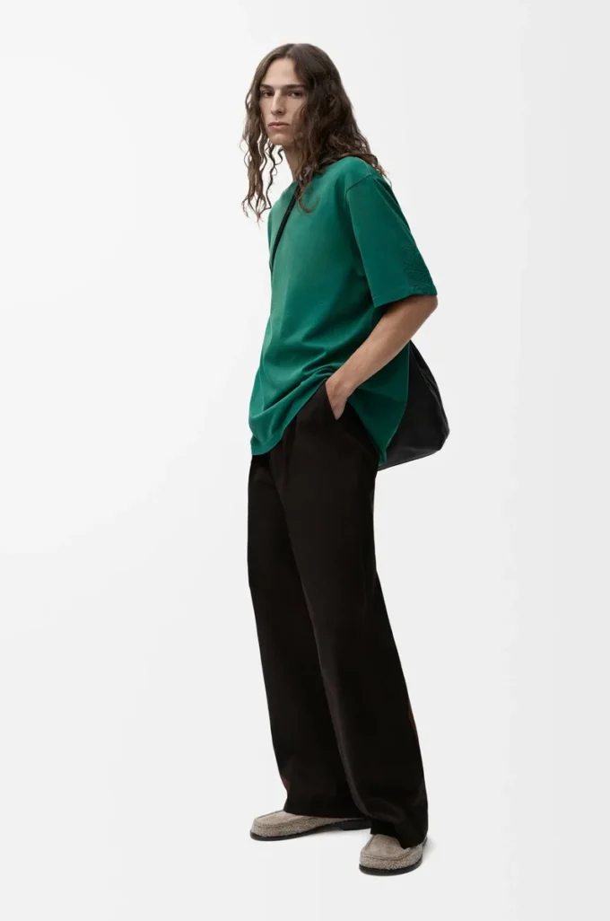 Loose fit T-shirt in cotton Dark Green
