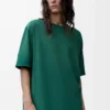 Loose fit T-shirt in cotton Dark Green