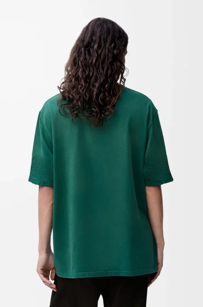 Loose fit T-shirt in cotton Dark Green