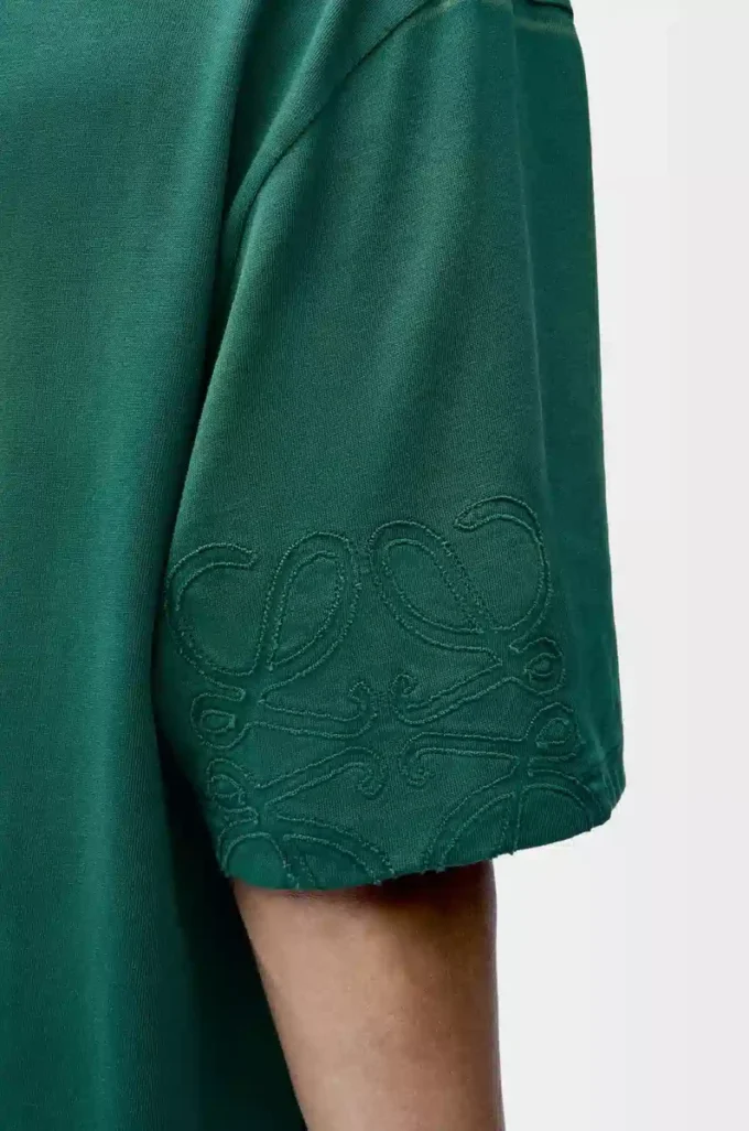 Loose fit T-shirt in cotton Dark Green