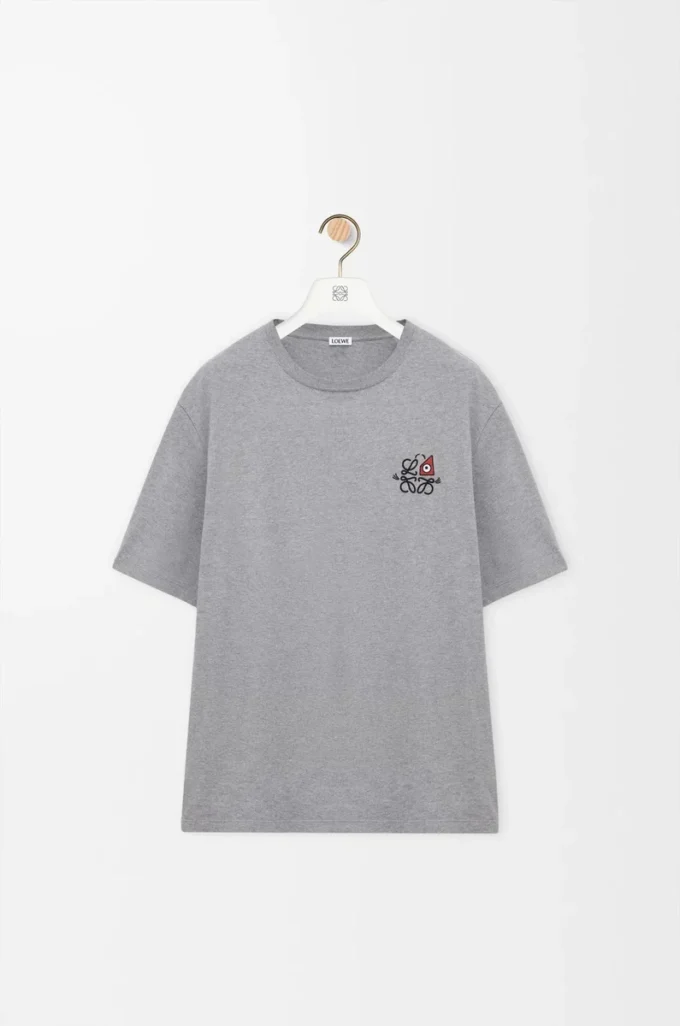 Loose fit T-shirt in cotton Grey Melange