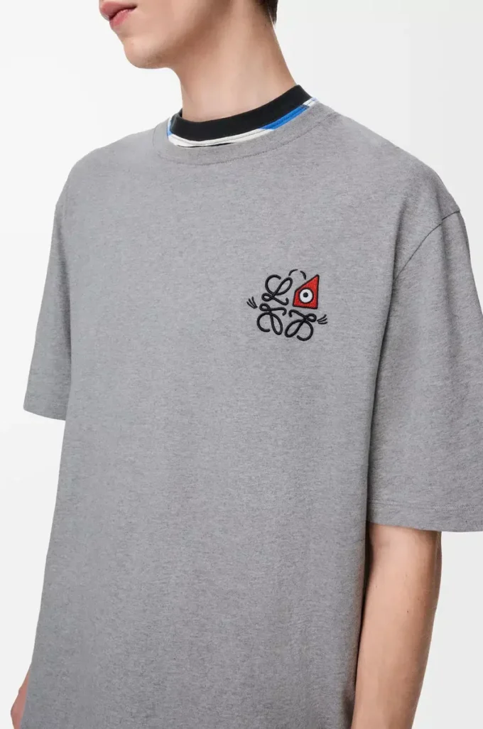 Loose fit T-shirt in cotton Grey Melange