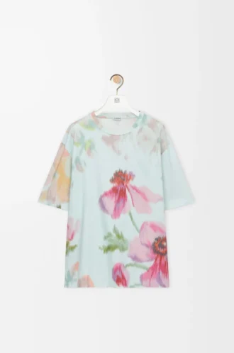 Loose fit T-shirt in cotton Light Blue/Multicolor