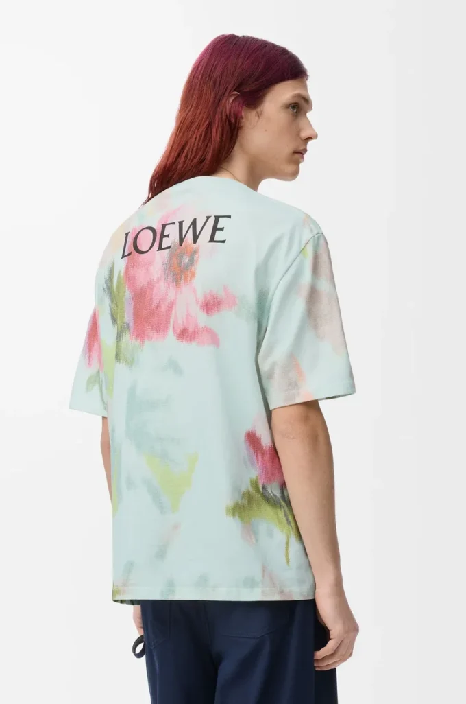 Loose fit T-shirt in cotton Light Blue/Multicolor Loose fit T-shirt in cotton Light Blue/Multicolor