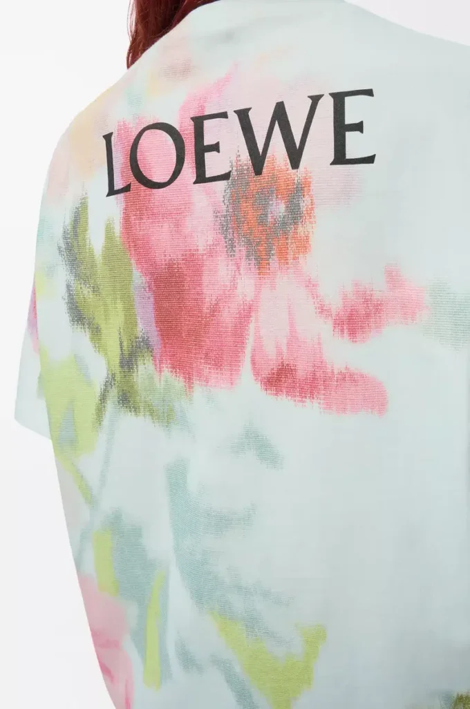 Loose fit T-shirt in cotton Light Blue/Multicolor Loose fit T-shirt in cotton Light Blue/Multicolor