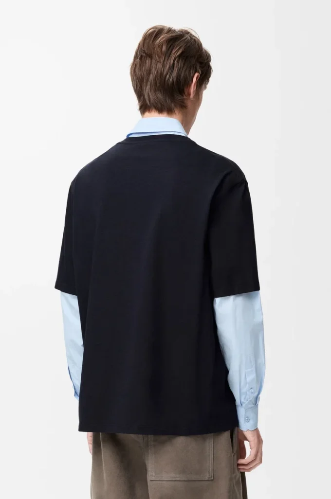 Loose fit T-shirt in cotton Navy Blue Loose fit T-shirt in cotton Navy Blue