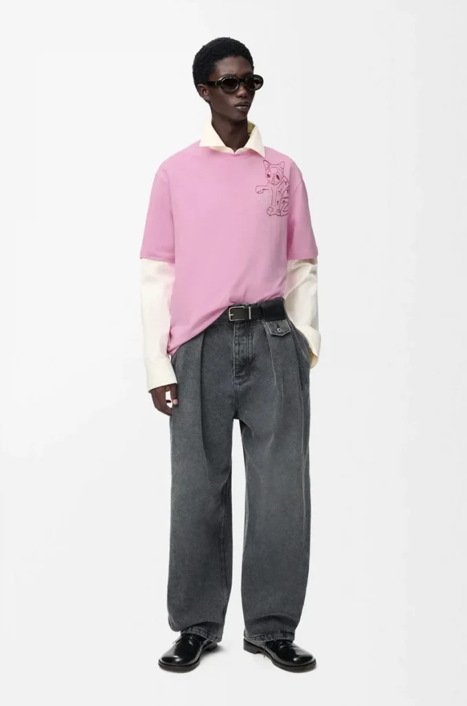 Loose fit T-shirt in cotton Pink