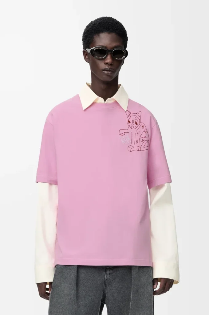 Loose fit T-shirt in cotton Pink