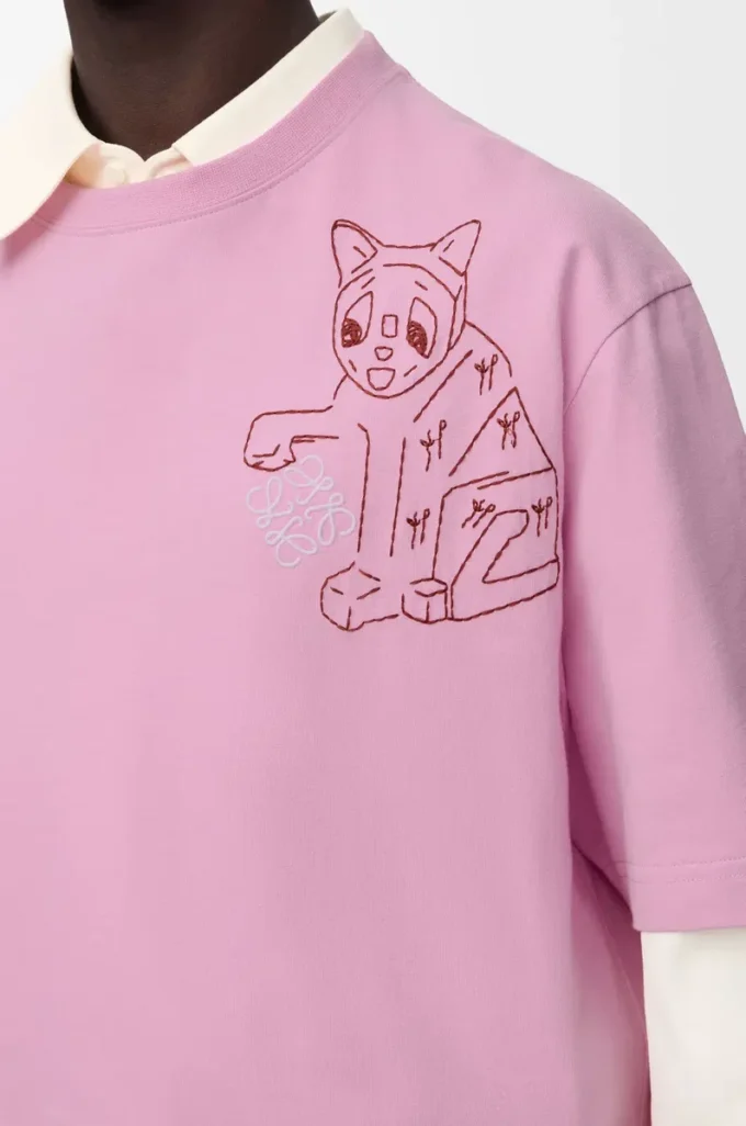 Loose fit T-shirt in cotton Pink