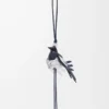 Magpie charm in classic calfskin Black/Silver Magpie charm in classic calfskin Black/Silver