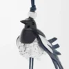 Magpie charm in classic calfskin Black/Silver Magpie charm in classic calfskin Black/Silver