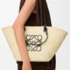 Medium Anagram Basket bag in iraca palm and calfskin Natural/Black
