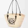 Medium Anagram Basket bag in iraca palm and calfskin Natural/Black