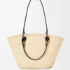 Medium Anagram Basket bag in iraca palm and calfskin Natural/Black