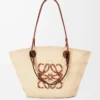 Medium Anagram Basket bag in iraca palm and calfskin Natural/Tan