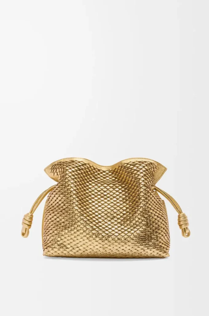 Medium Flamenco clutch in laminated lambskin Gold Medium Flamenco clutch in laminated lambskin Gold