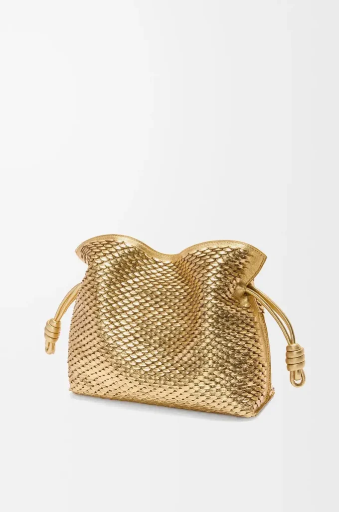 Medium Flamenco clutch in laminated lambskin Gold Medium Flamenco clutch in laminated lambskin Gold
