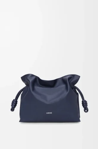 Medium Flamenco clutch in nappa calfskin Abyss Blue