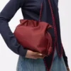 Medium Flamenco clutch in nappa calfskin Burnt Red Medium Flamenco clutch in nappa calfskin Burnt Red