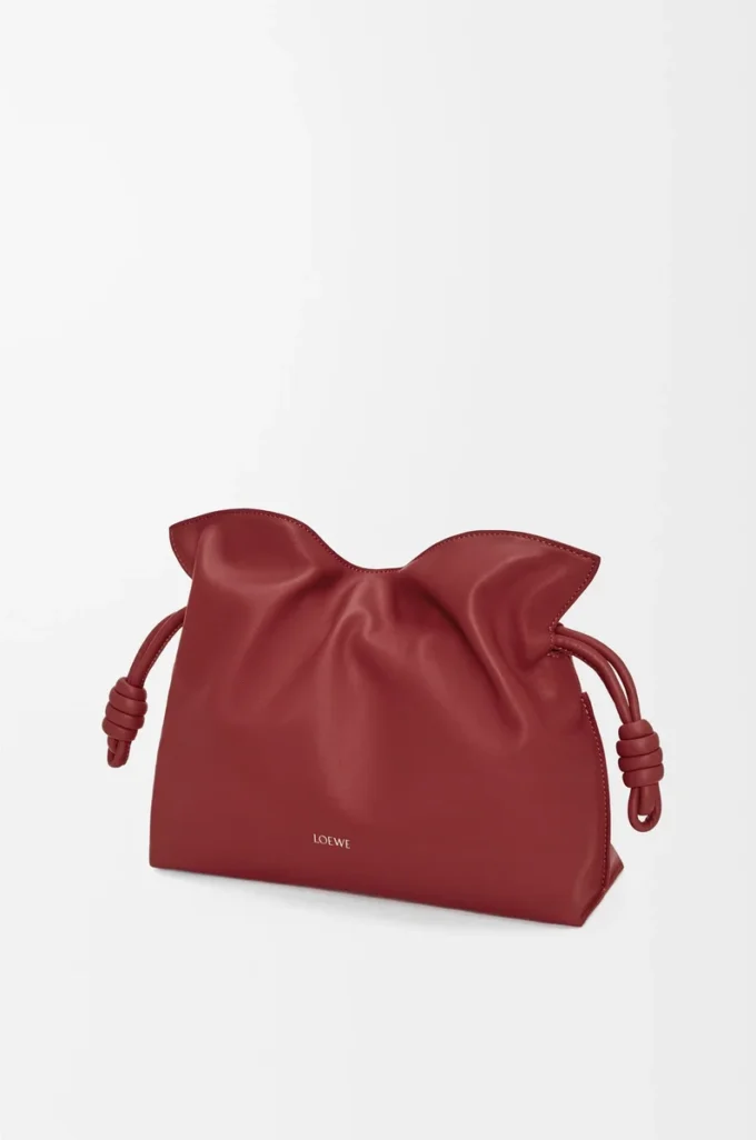 Medium Flamenco clutch in nappa calfskin Burnt Red Medium Flamenco clutch in nappa calfskin Burnt Red