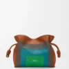 Medium Flamenco clutch in nappa calfskin Caramel/Bright Green Medium Flamenco clutch in nappa calfskin Caramel/Bright Green