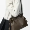 Medium Flamenco clutch in nappa calfskin Chocolate Medium Flamenco clutch in nappa calfskin Chocolate