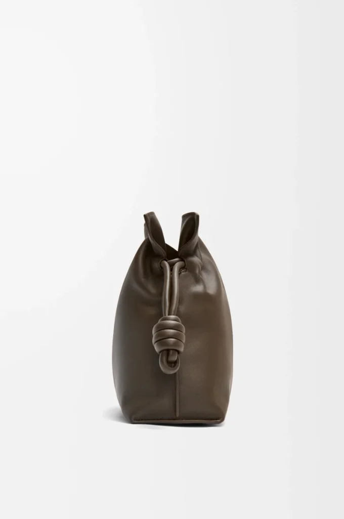Medium Flamenco clutch in nappa calfskin Chocolate Medium Flamenco clutch in nappa calfskin Chocolate