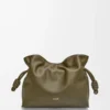 Medium Flamenco clutch in nappa calfskin Dark Khaki Medium Flamenco clutch in nappa calfskin Dark Khaki