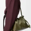 Medium Flamenco clutch in nappa calfskin Dark Khaki Medium Flamenco clutch in nappa calfskin Dark Khaki