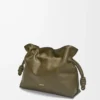 Medium Flamenco clutch in nappa calfskin Dark Khaki Medium Flamenco clutch in nappa calfskin Dark Khaki