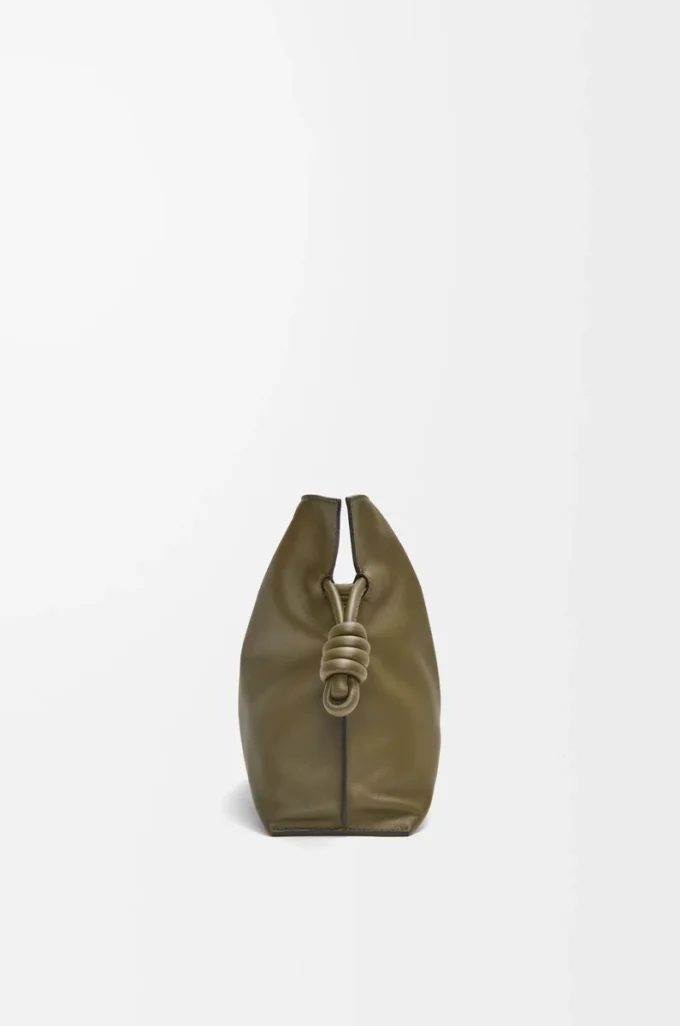 Medium Flamenco clutch in nappa calfskin Dark Khaki Medium Flamenco clutch in nappa calfskin Dark Khaki