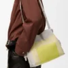 Medium Flamenco clutch in nappa calfskin Pale Grey/Light Citrine
