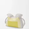 Medium Flamenco clutch in nappa calfskin Pale Grey/Light Citrine
